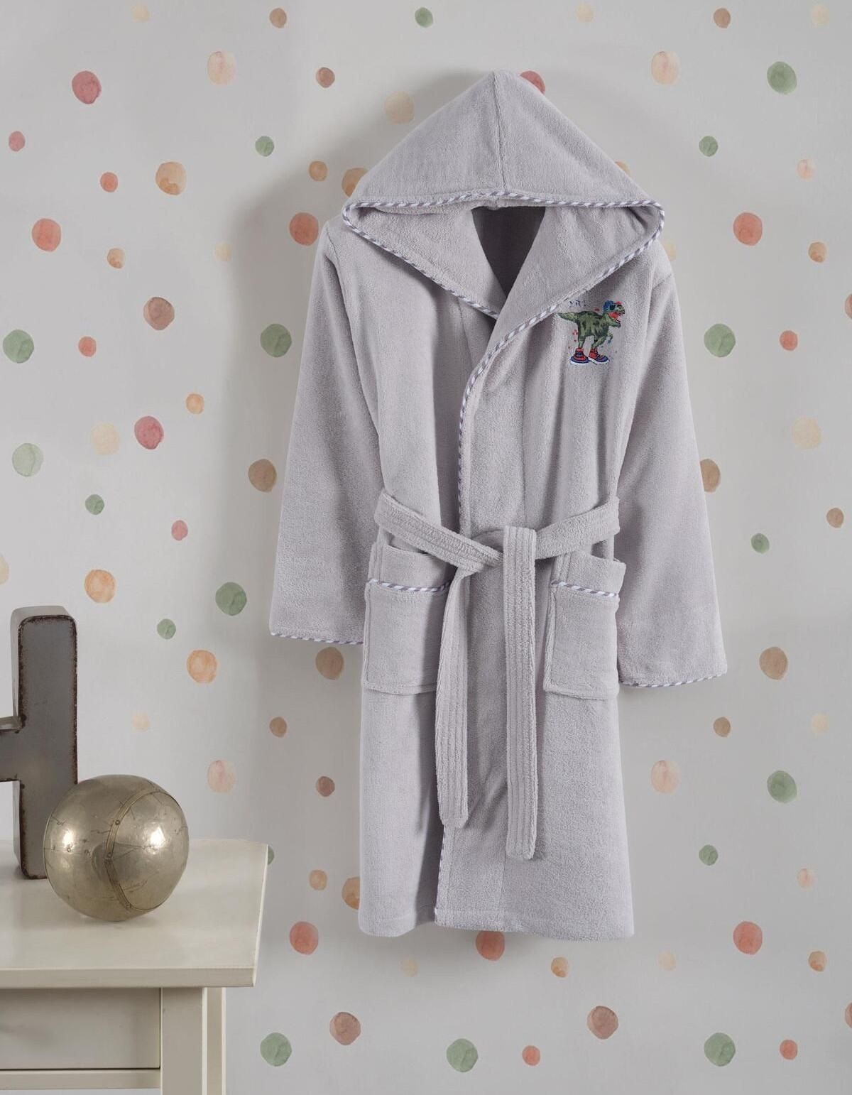 Varol Bambu Nakışlı Garson Boy Bornoz - Dino