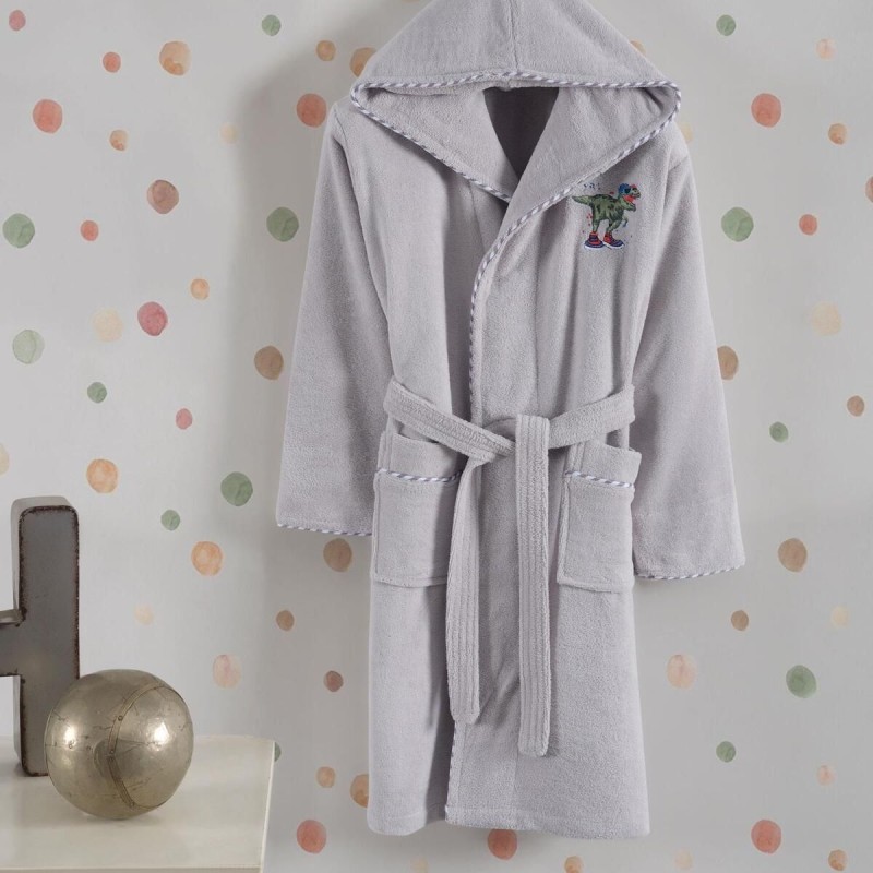 Varol Bambu Nakışlı Garson Boy Bornoz - Dino