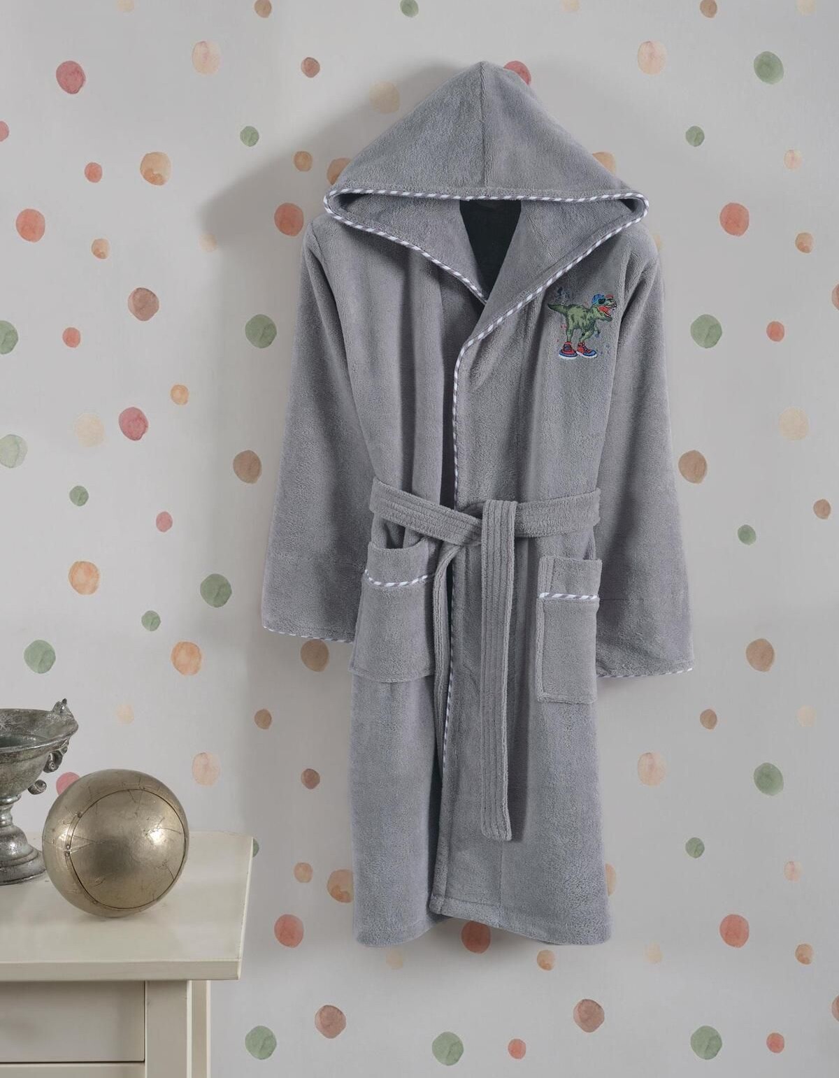 Varol Bambu Nakışlı Garson Boy Bornoz - Dino