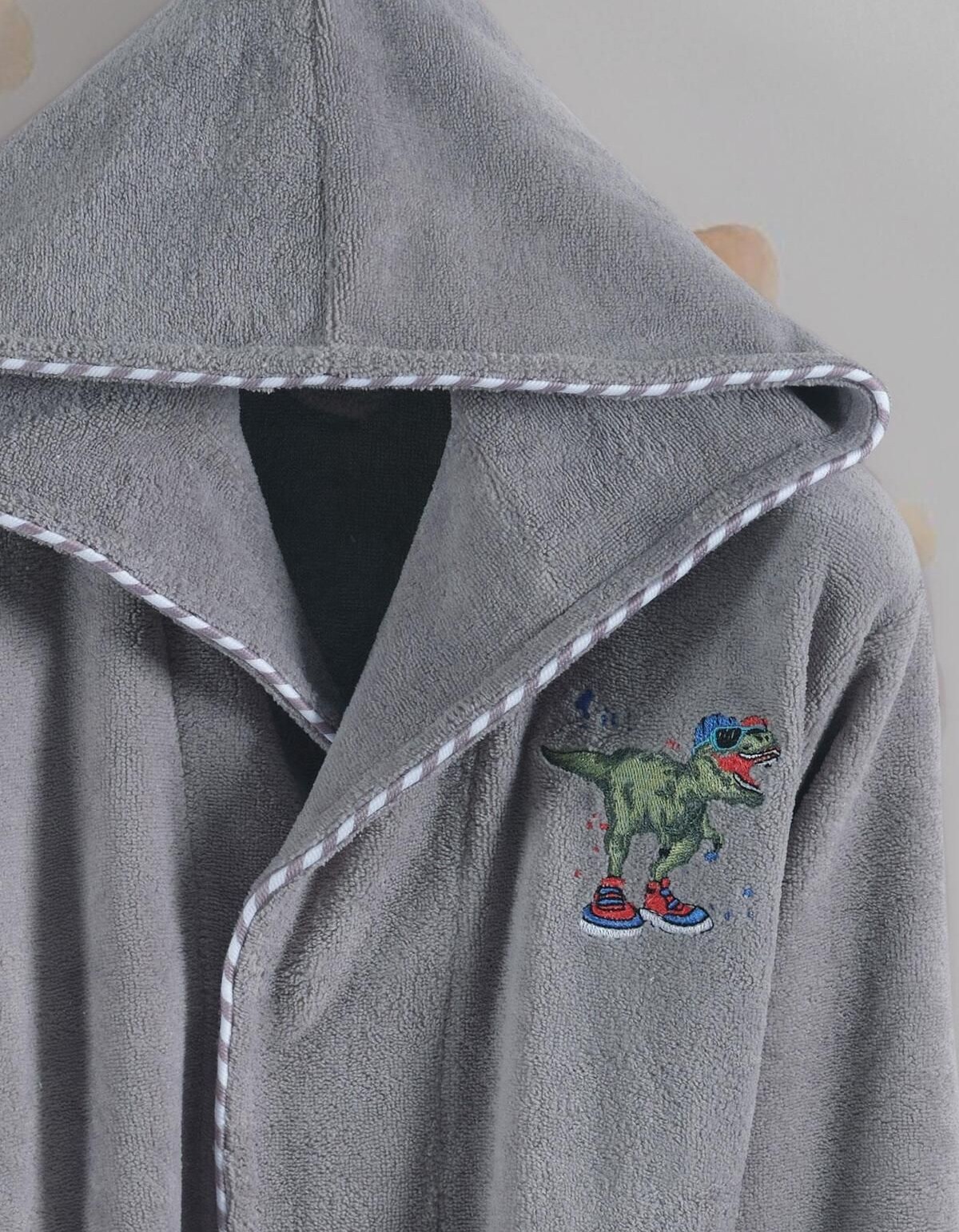 Varol Bambu Nakışlı Garson Boy Bornoz - Dino