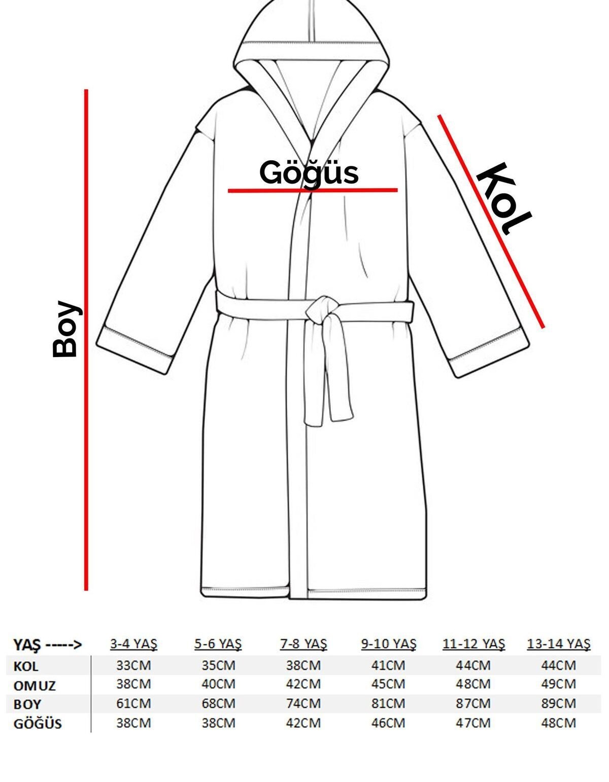 Varol Bambu Nakışlı Garson Boy Bornoz - Flamingo