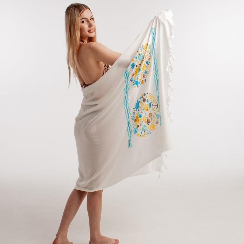 Varol Baskılı Bambu Peştemal Plaj Havlusu