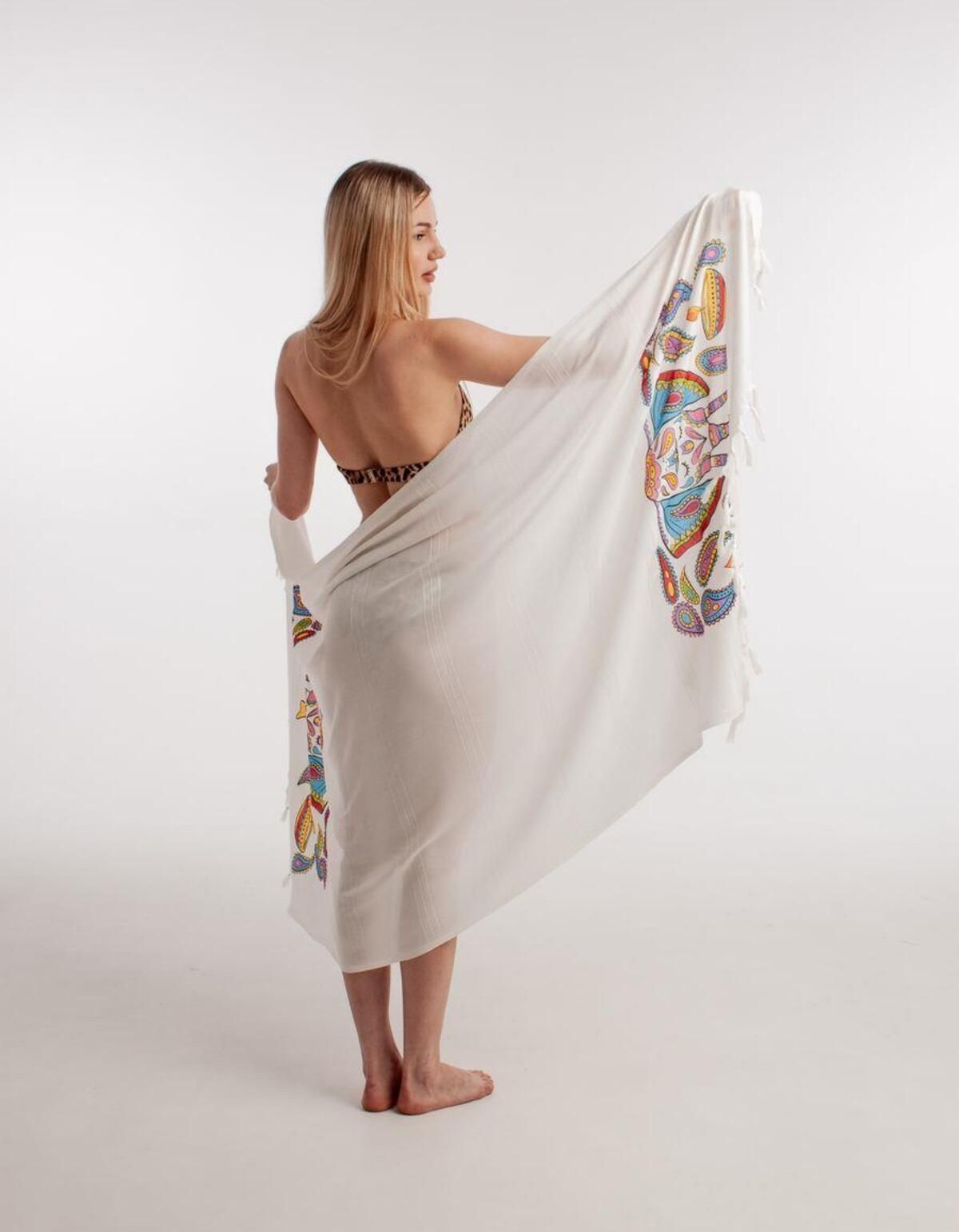 Varol Baskılı Bambu Peştemal Plaj Havlusu Varol Baskılı Bambu Peştemal Plaj Havlusu