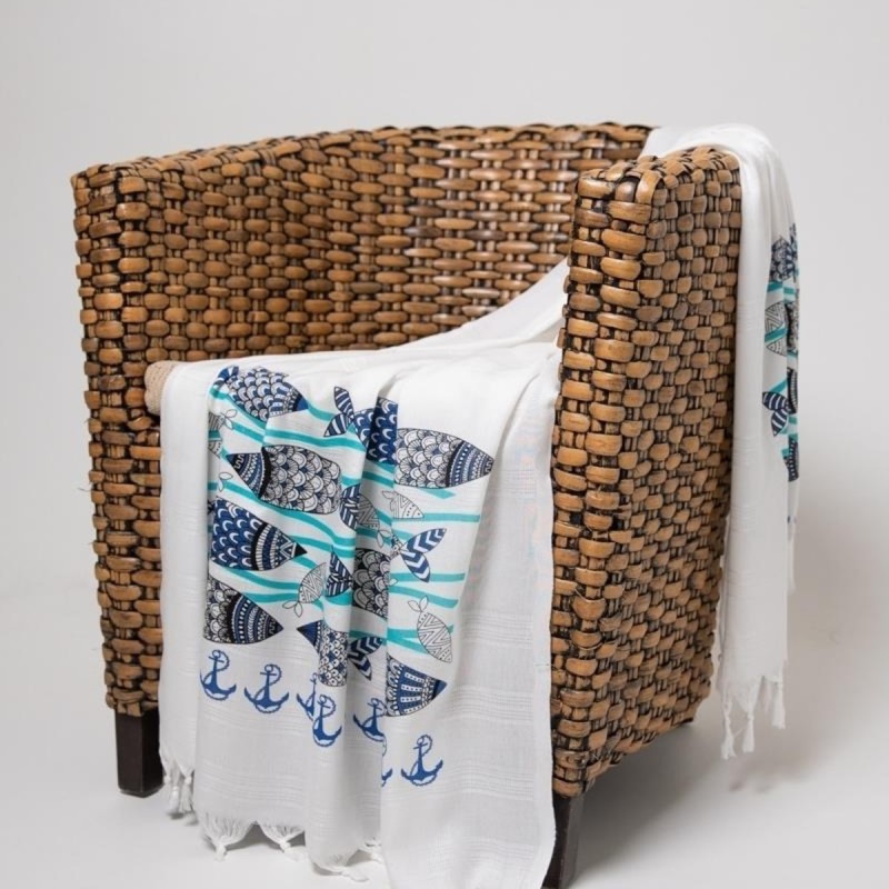 Varol Baskılı Bambu Peştemal Plaj Havlusu