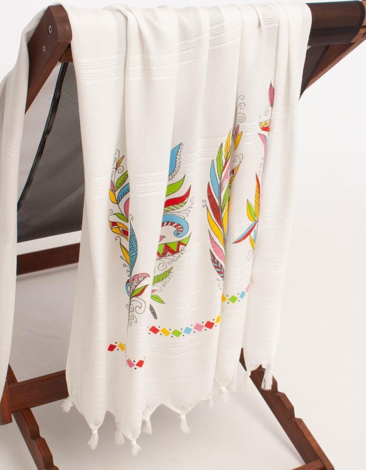 Varol Baskılı Bambu Peştemal Plaj Havlusu Varol Baskılı Bambu Peştemal Plaj Havlusu