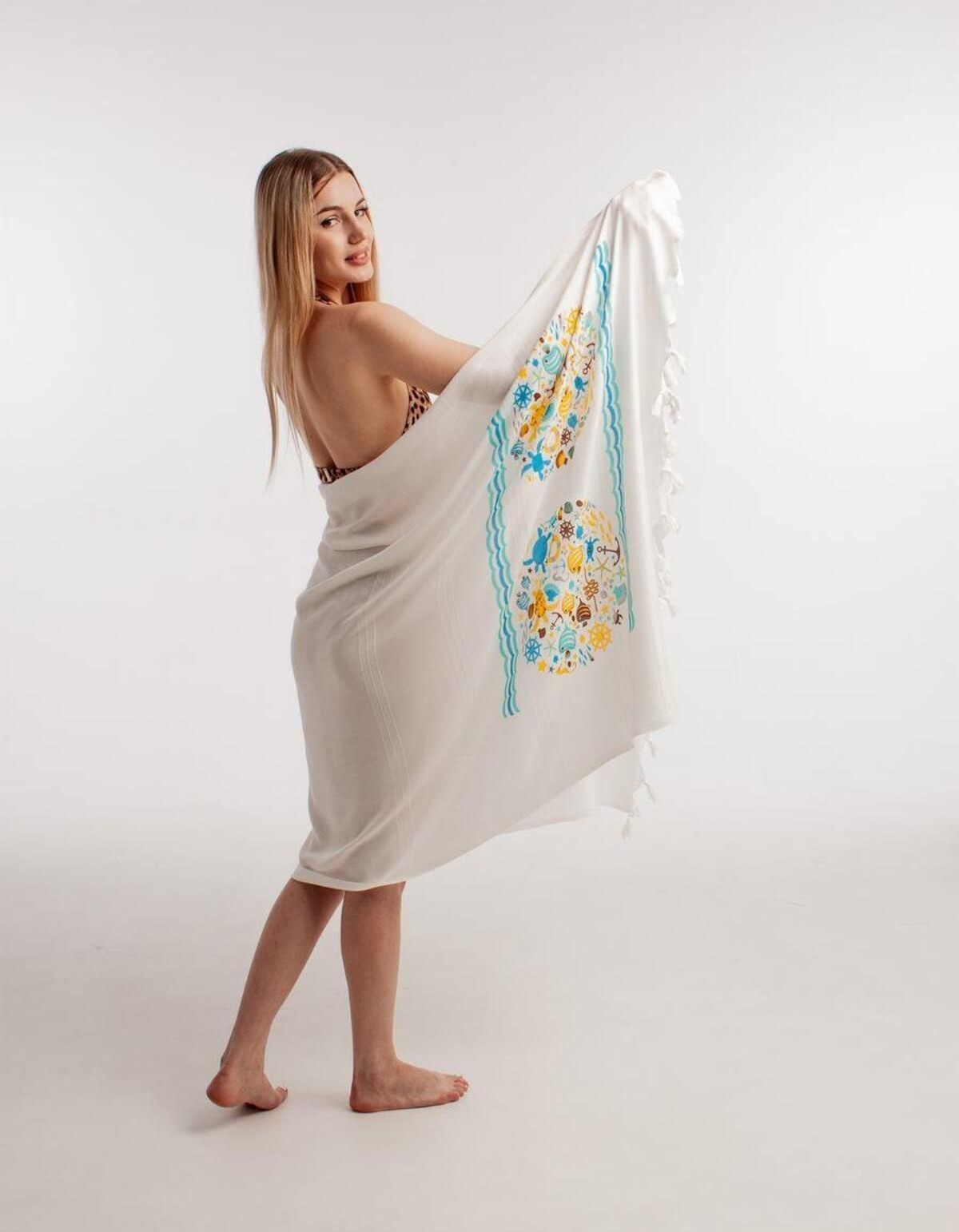 Varol Baskılı Bambu Peştemal Plaj Havlusu Varol Baskılı Bambu Peştemal Plaj Havlusu