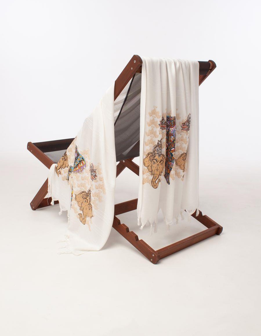 Varol Baskılı Bambu Peştemal Plaj Havlusu Varol Baskılı Bambu Peştemal Plaj Havlusu