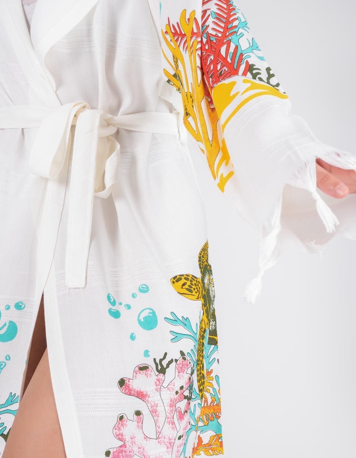 Varol Baskılı Bambu Peştemal Sabahlık Bornoz