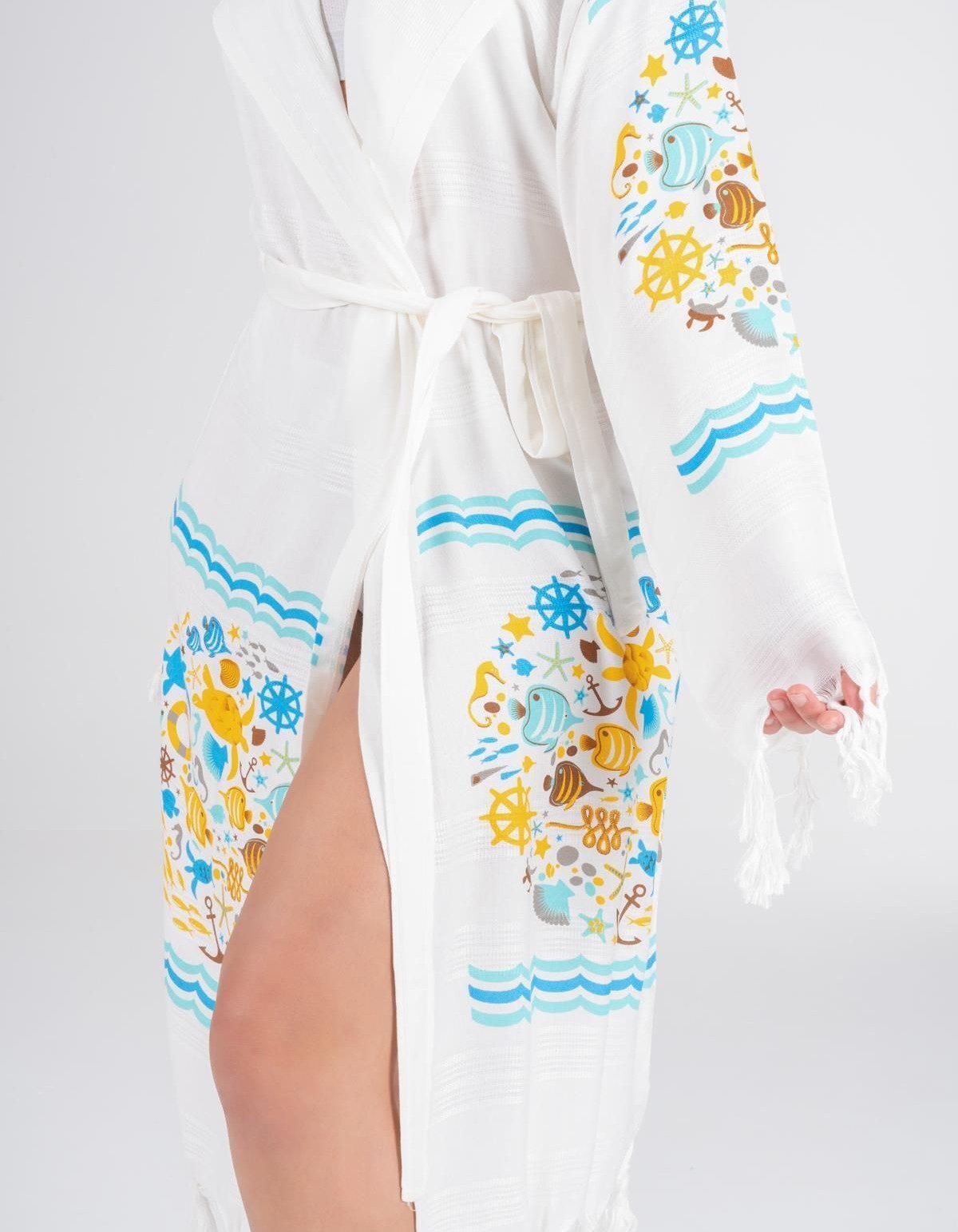 Varol Baskılı Bambu Peştemal Sabahlık Bornoz