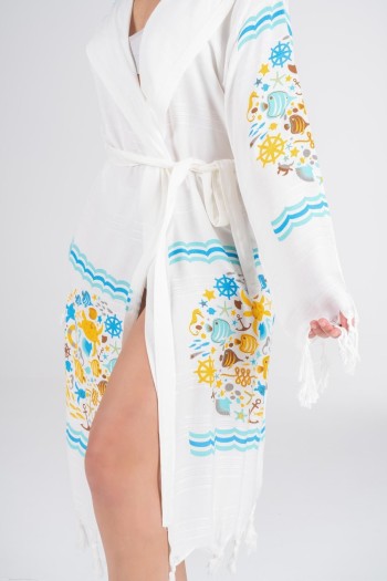 Varol Baskılı Bambu Peştemal Sabahlık Bornoz Varol Baskılı Bambu Peştemal Sabahlık Bornoz