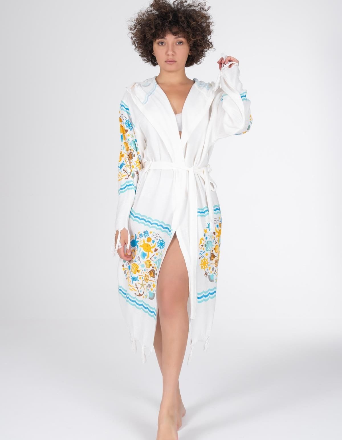 Varol Baskılı Bambu Peştemal Sabahlık Bornoz