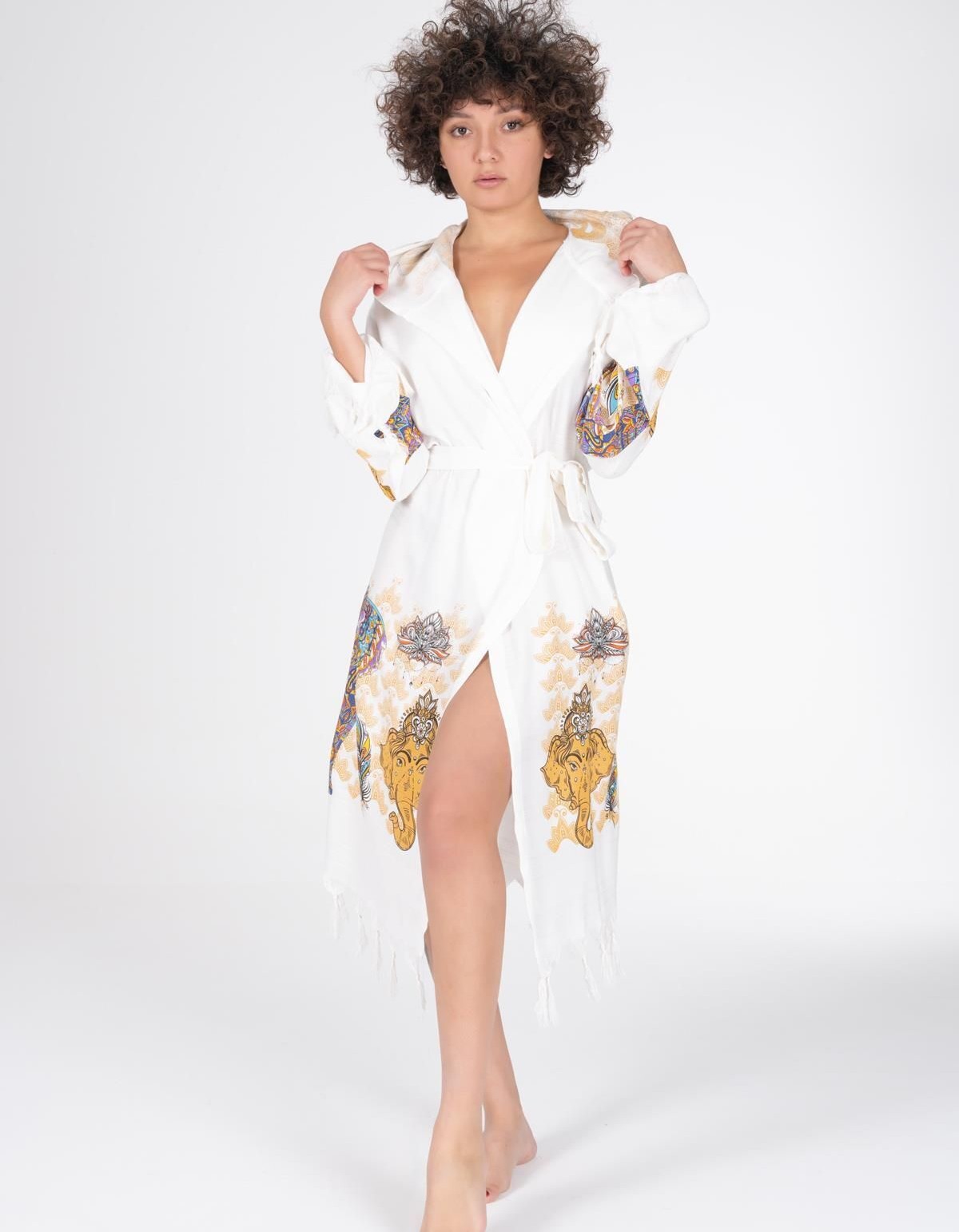 Varol Baskılı Bambu Peştemal Sabahlık Bornoz