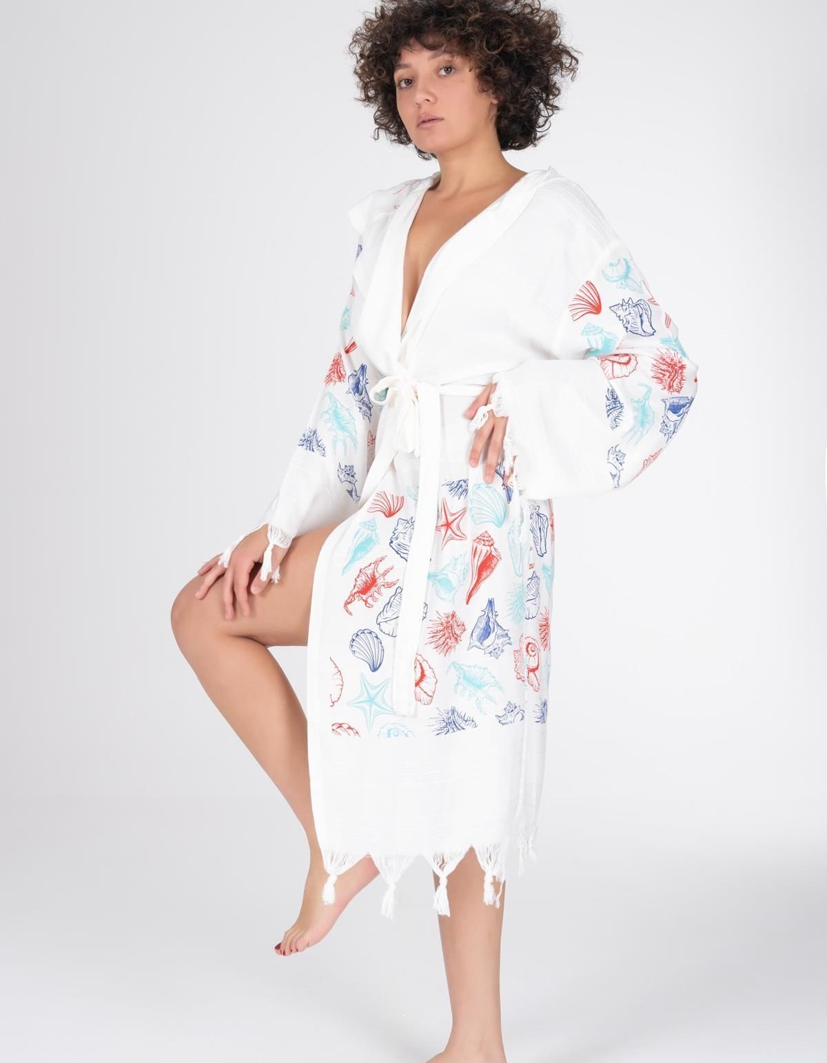 Varol Baskılı Bambu Peştemal Sabahlık Bornoz