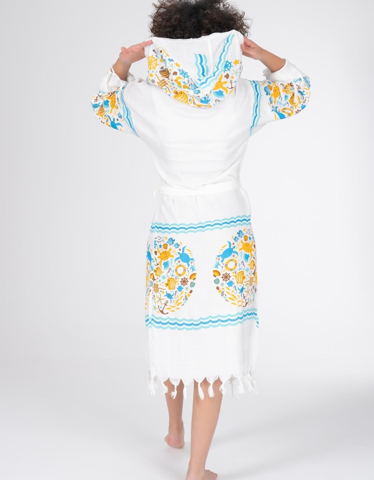 Varol Baskılı Bambu Peştemal Sabahlık Bornoz