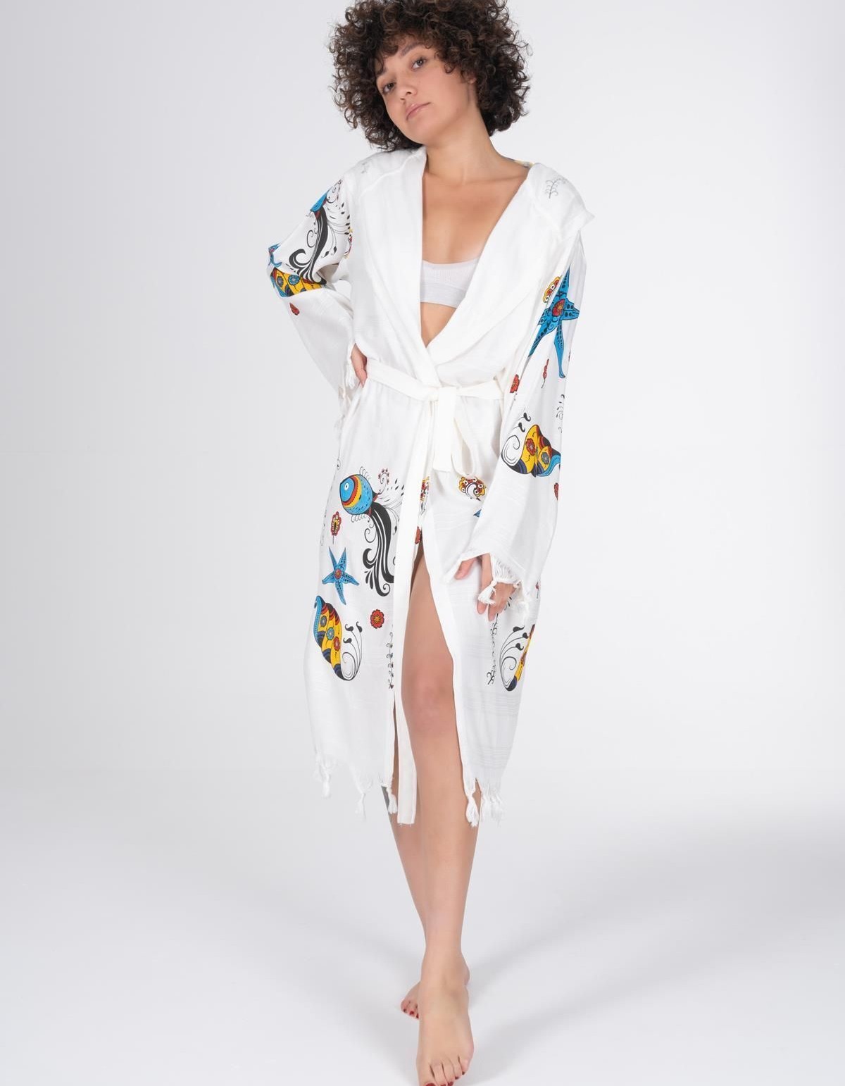 Varol Baskılı Bambu Peştemal Sabahlık Bornoz