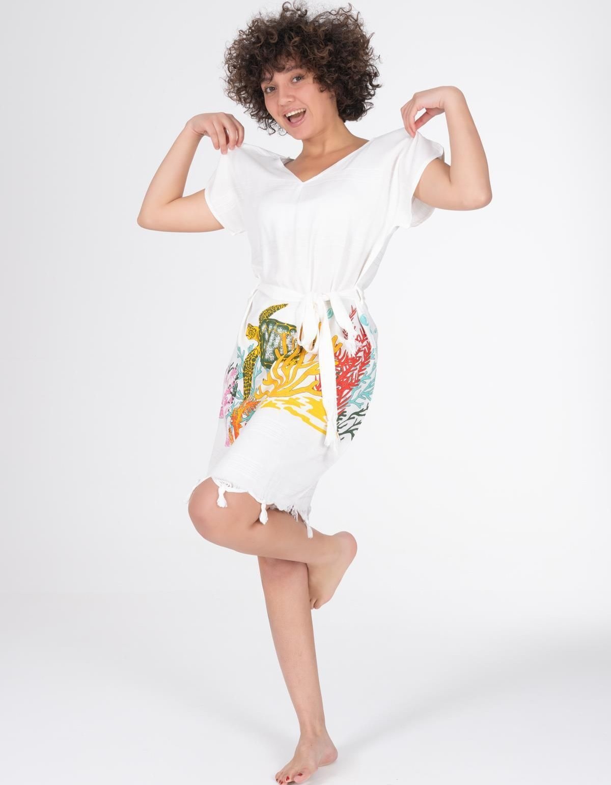 Varol Baskılı Bambu Plaj Elbisesi Varol Baskılı Bambu Plaj Elbisesi