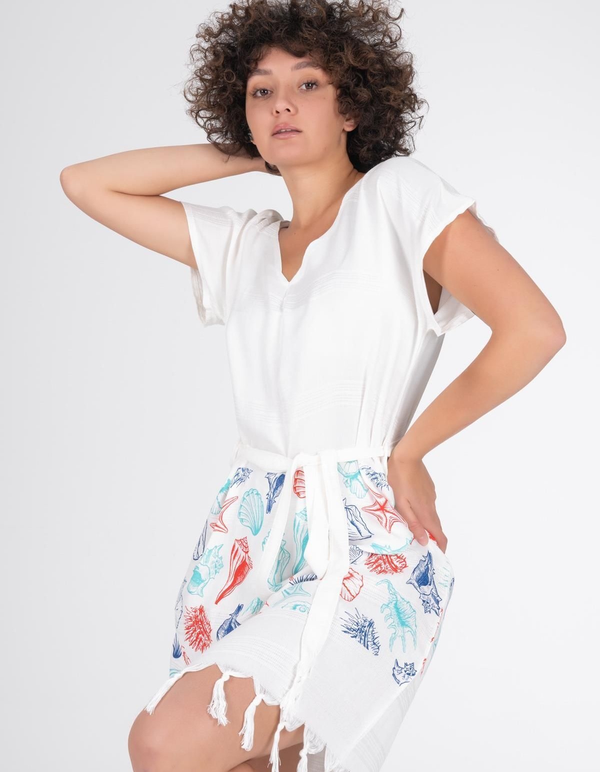 Varol Baskılı Bambu Plaj Elbisesi Varol Baskılı Bambu Plaj Elbisesi