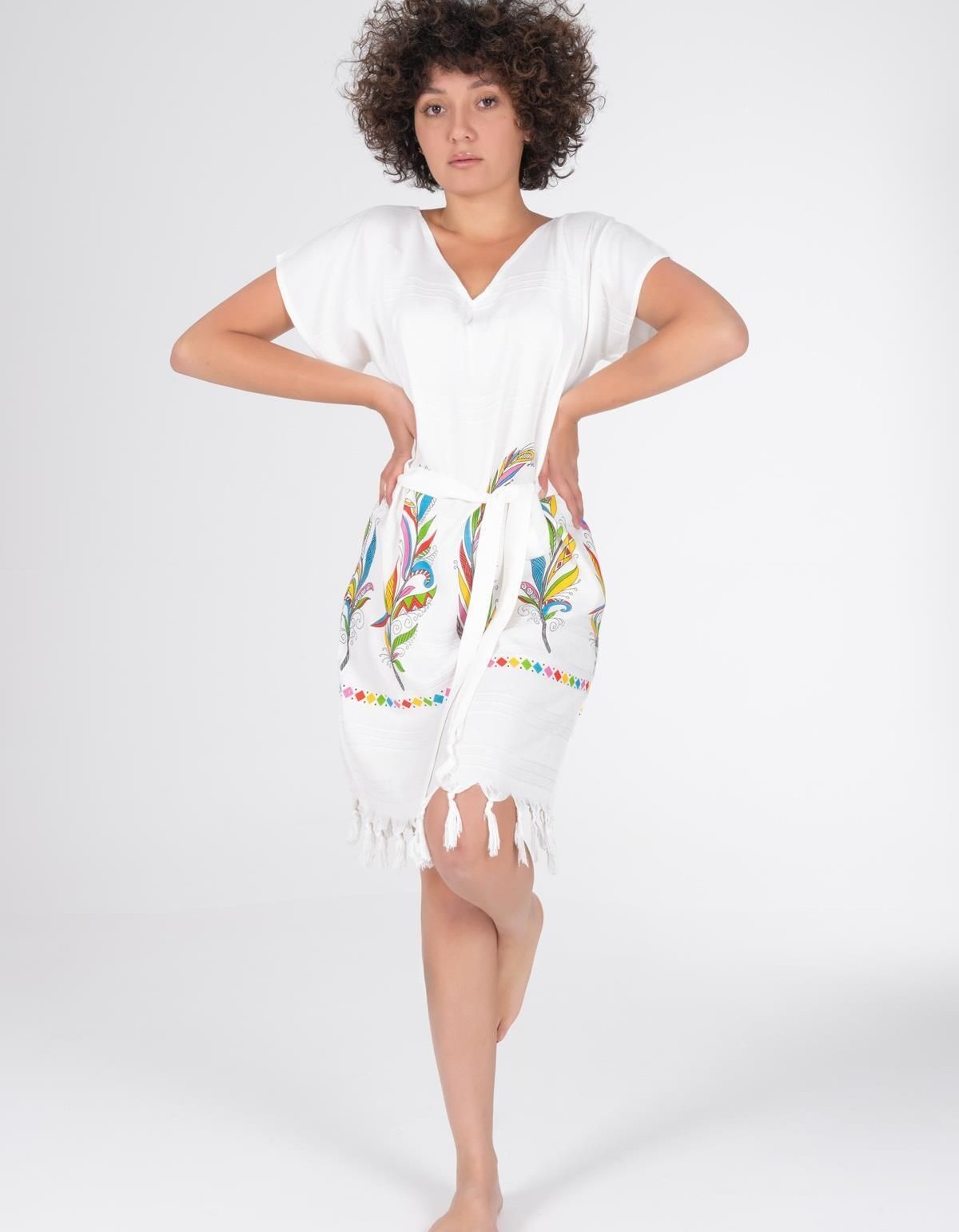 Varol Baskılı Bambu Plaj Elbisesi Varol Baskılı Bambu Plaj Elbisesi