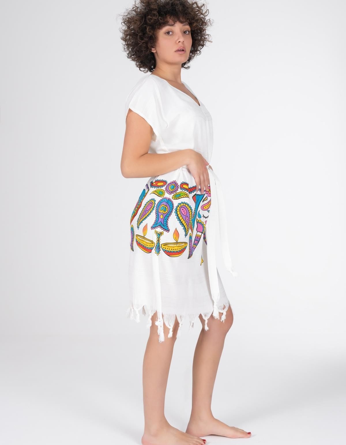 Varol Baskılı Bambu Plaj Elbisesi Varol Baskılı Bambu Plaj Elbisesi