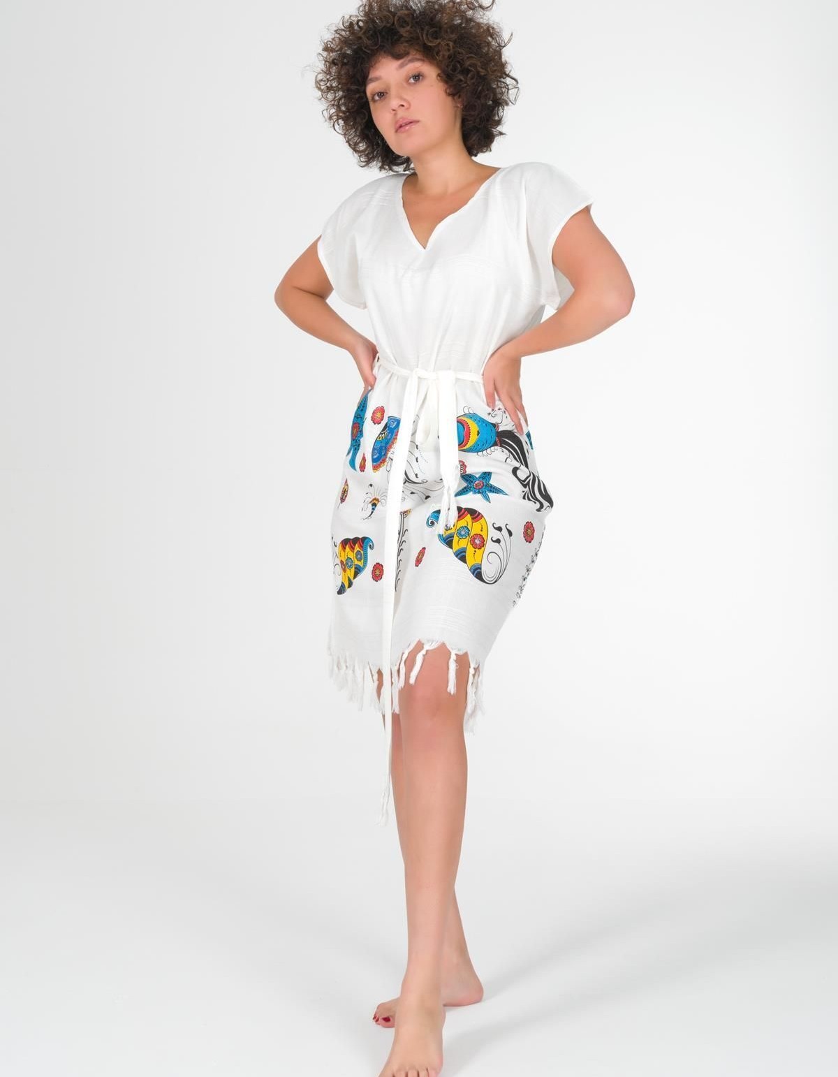 Varol Baskılı Bambu Plaj Elbisesi Varol Baskılı Bambu Plaj Elbisesi