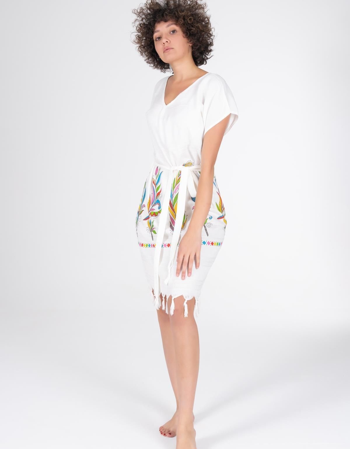 Varol Baskılı Bambu Plaj Elbisesi Varol Baskılı Bambu Plaj Elbisesi