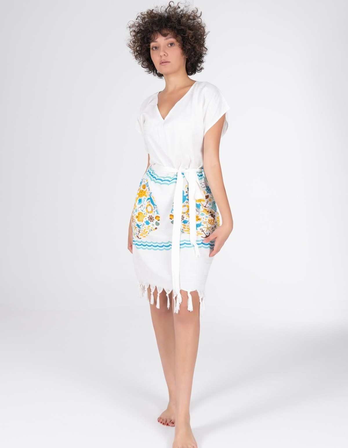 Varol Baskılı Bambu Plaj Elbisesi Varol Baskılı Bambu Plaj Elbisesi