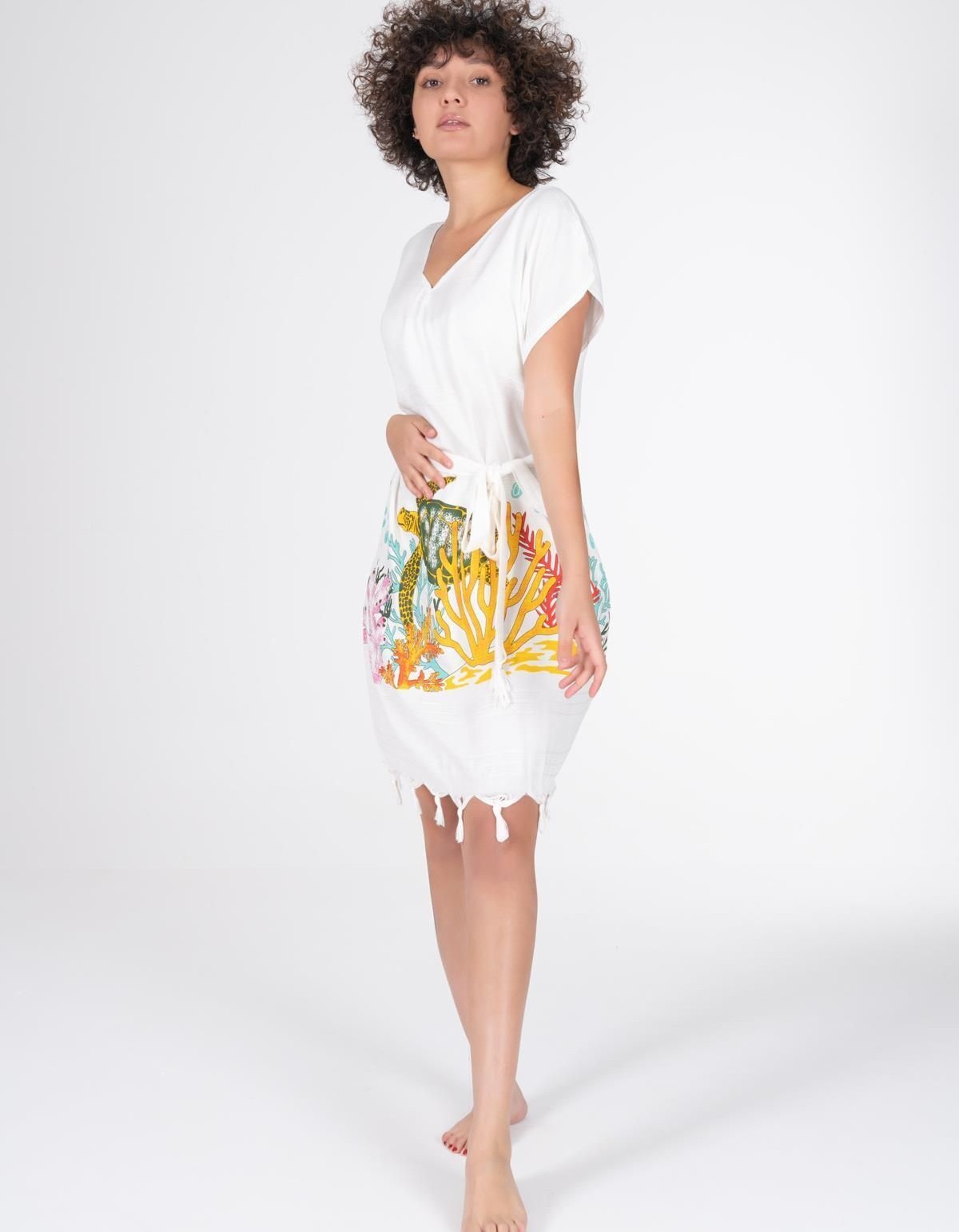 Varol Baskılı Bambu Plaj Elbisesi Varol Baskılı Bambu Plaj Elbisesi