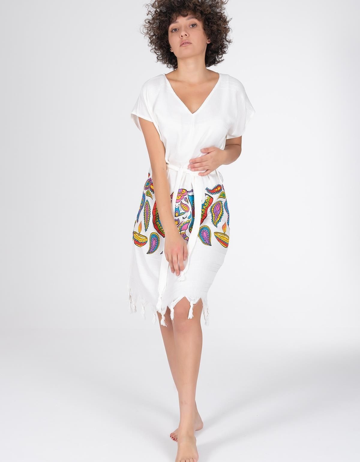 Varol Baskılı Bambu Plaj Elbisesi Varol Baskılı Bambu Plaj Elbisesi