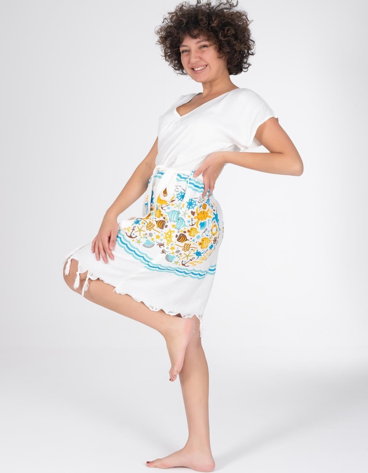 Varol Baskılı Bambu Plaj Elbisesi Varol Baskılı Bambu Plaj Elbisesi