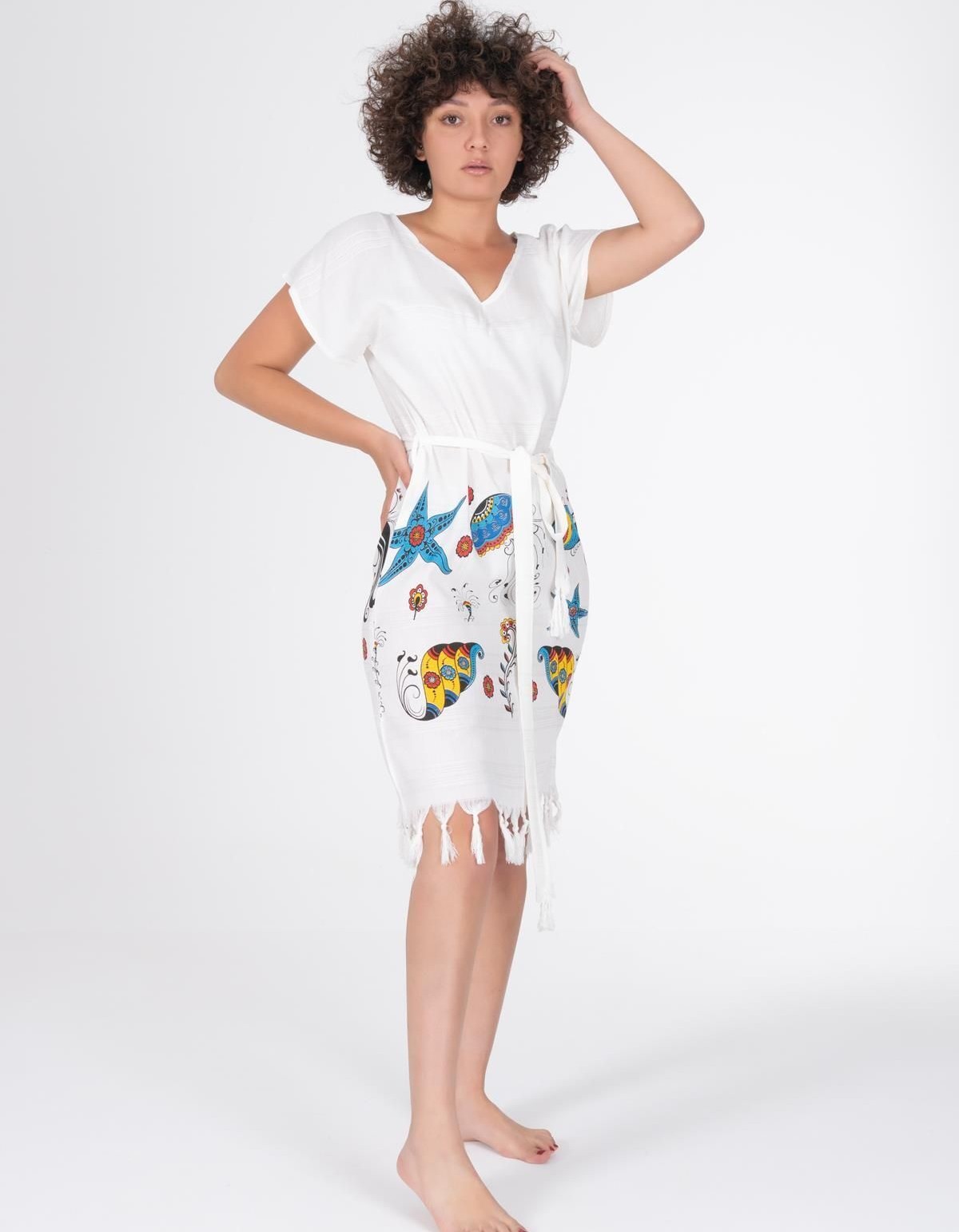 Varol Baskılı Bambu Plaj Elbisesi Varol Baskılı Bambu Plaj Elbisesi