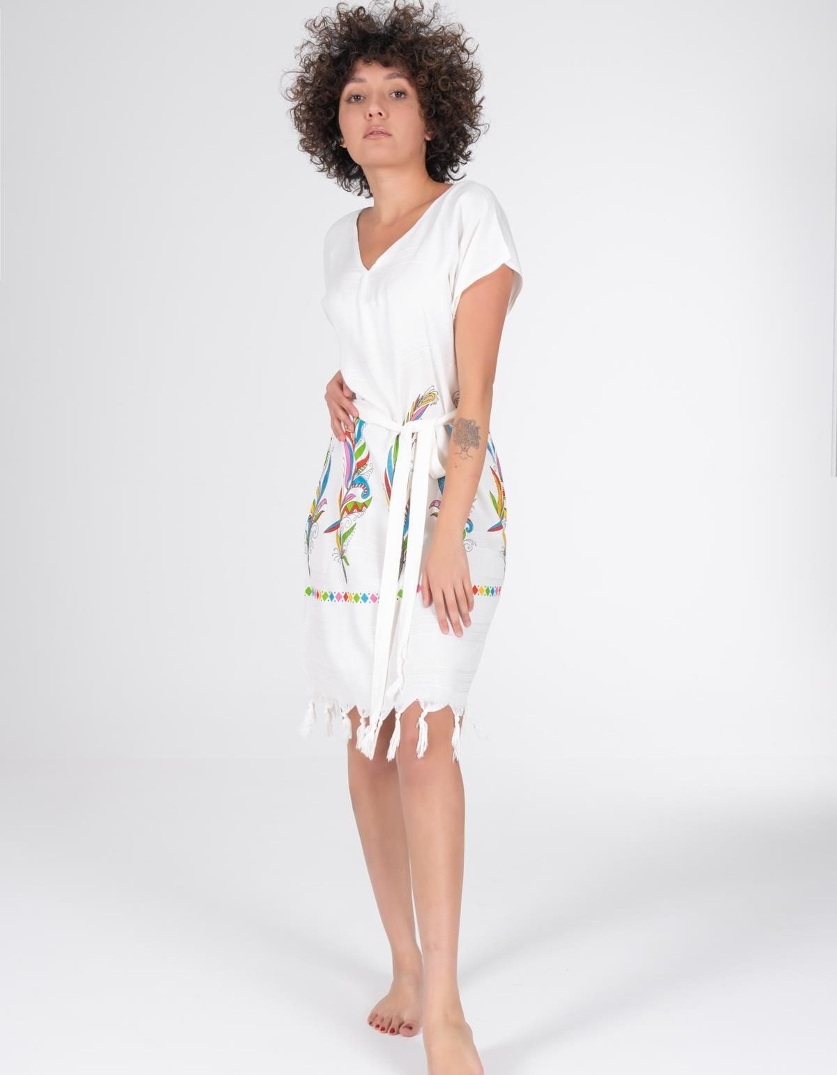 Varol Baskılı Bambu Plaj Elbisesi Varol Baskılı Bambu Plaj Elbisesi