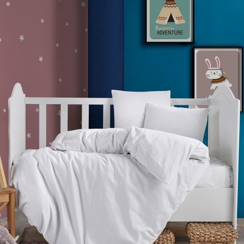 Varol Bebek Pamuk Saten Nevresim Takımı Beyaz Varol Bebek Pamuk Saten Nevresim Takımı Beyaz