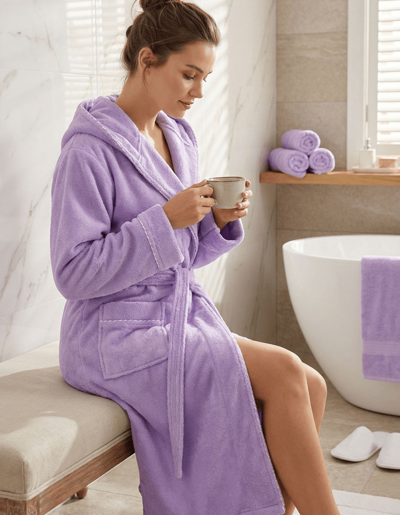 Varol Biyeli Kapşonlu Bambu Bornoz