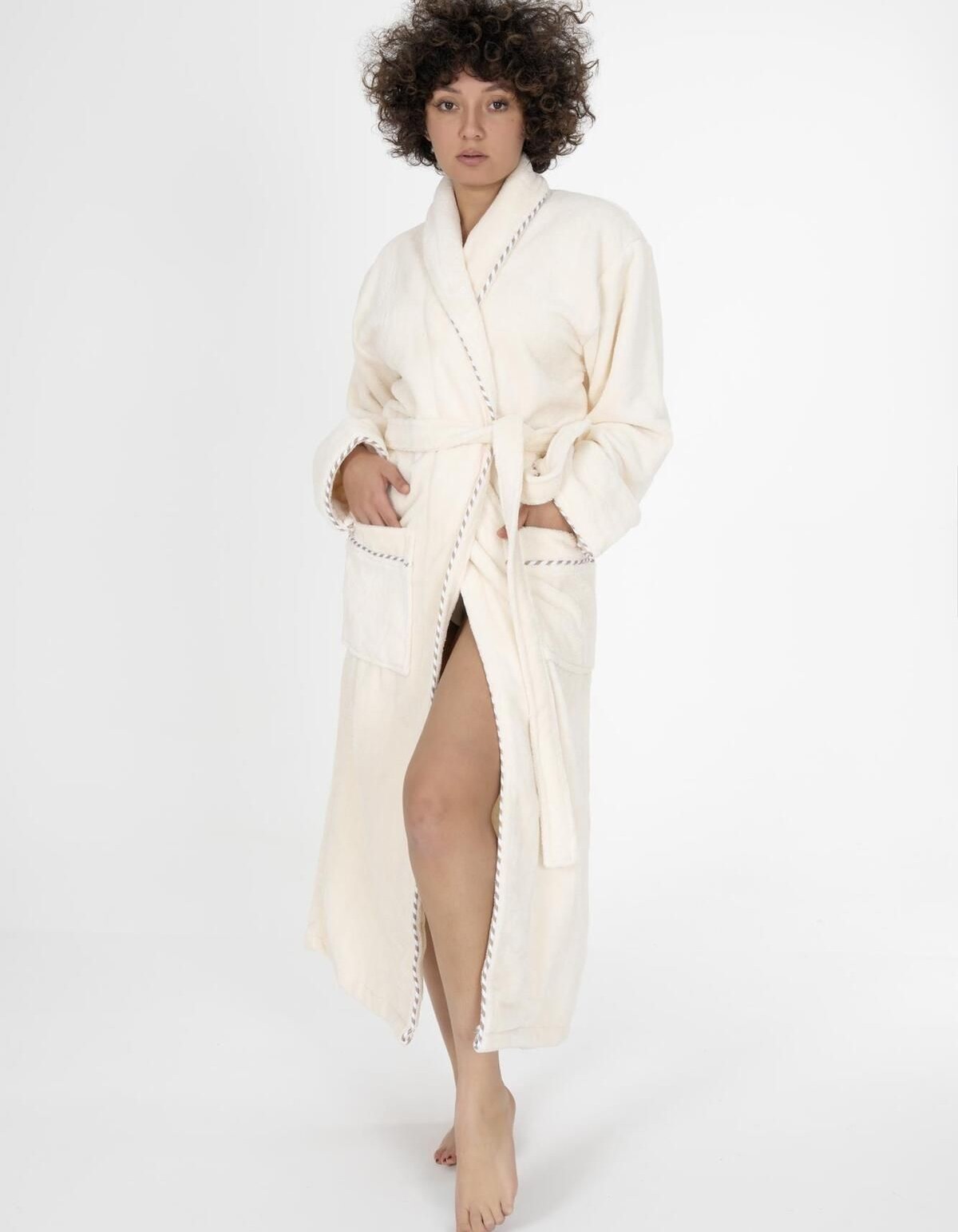 Varol Biyeli Şal Yaka Bambu Bornoz