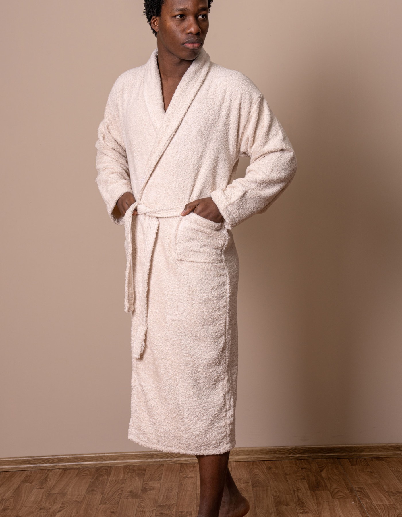 Varol Bukle Dokuma Yüksek Gramajlı Bornoz Krem – İhracat Fazlası Stok – Unisex – One Size