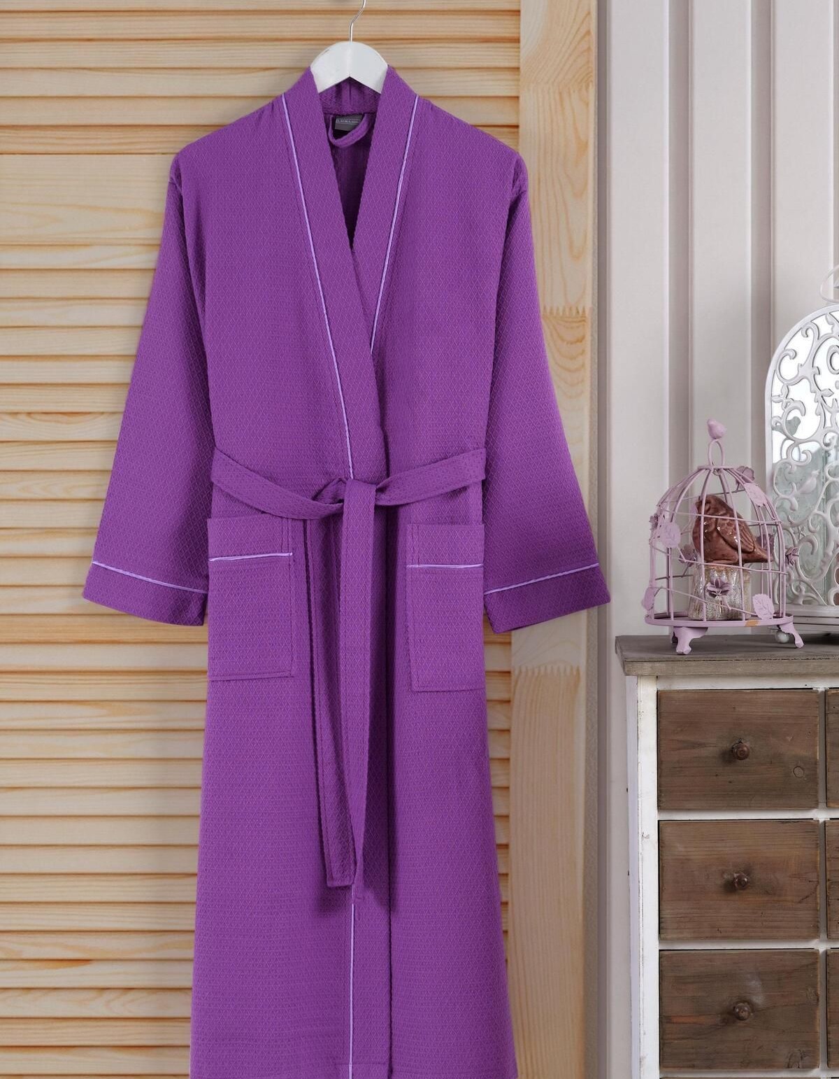 Varol Dama Serisi Kimono Yaka Pike Bornoz Sabahlık