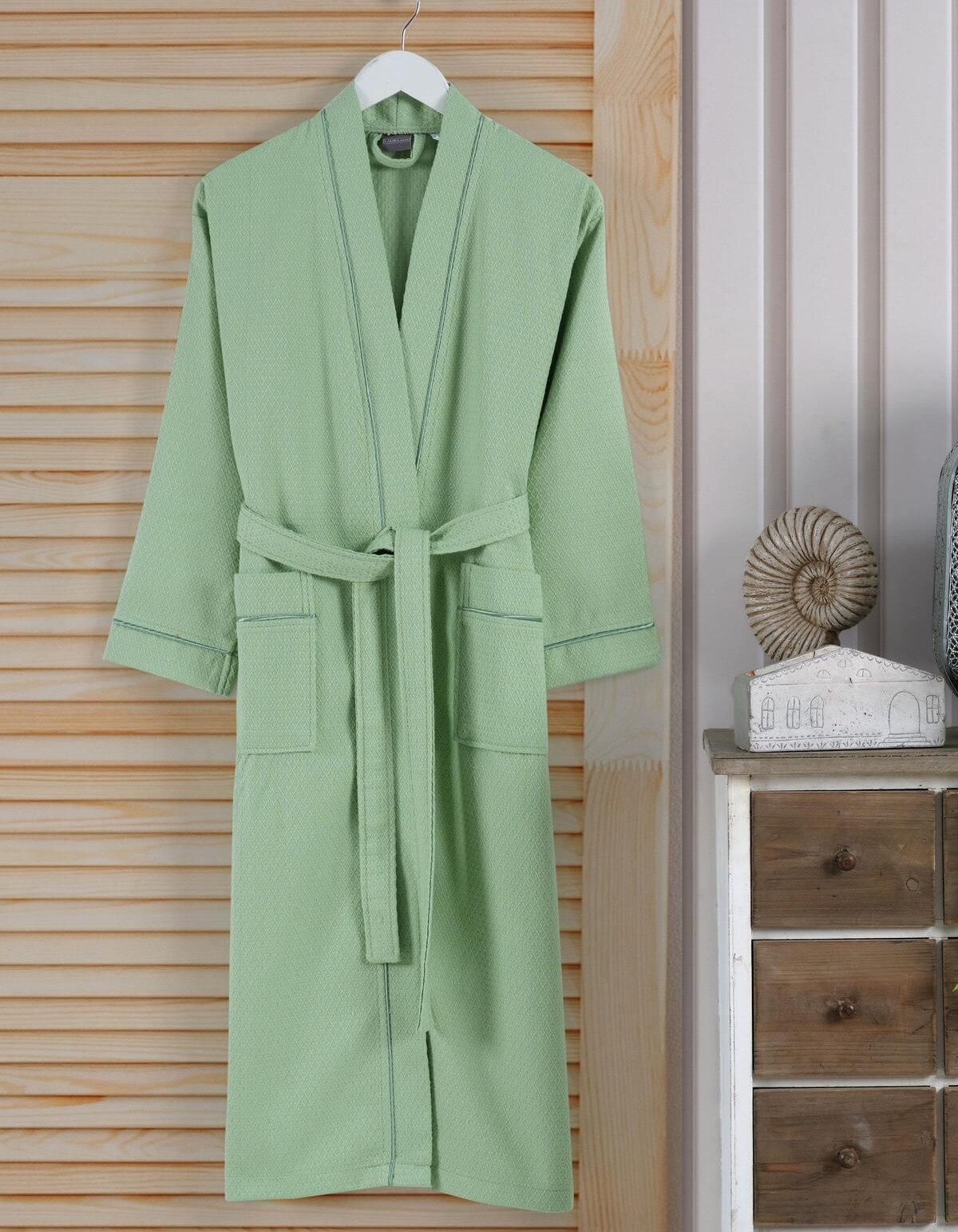 Varol Dama Serisi Kimono Yaka Pike Bornoz Sabahlık