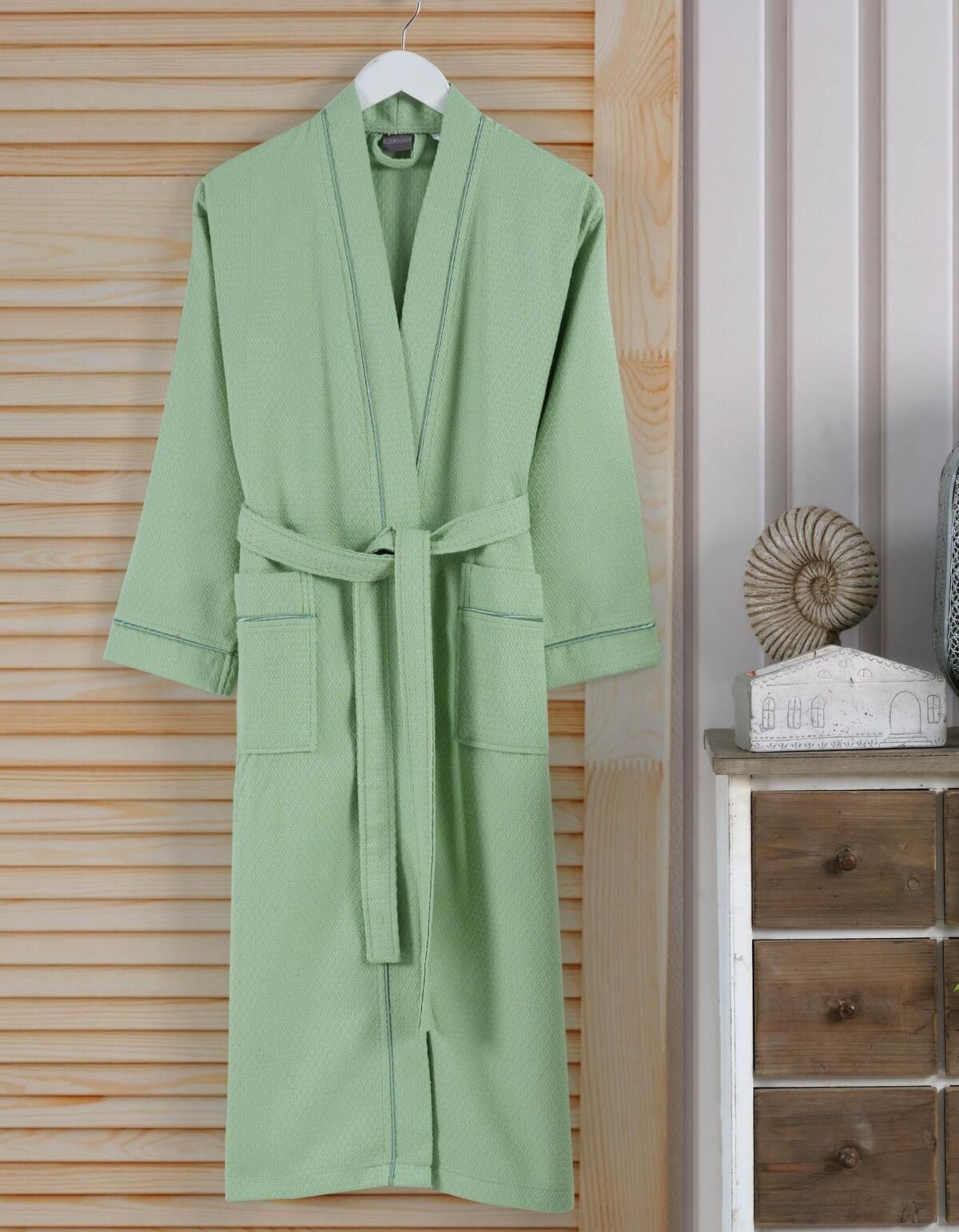 Varol Dama Serisi Kimono Yaka Pike Bornoz Sabahlık