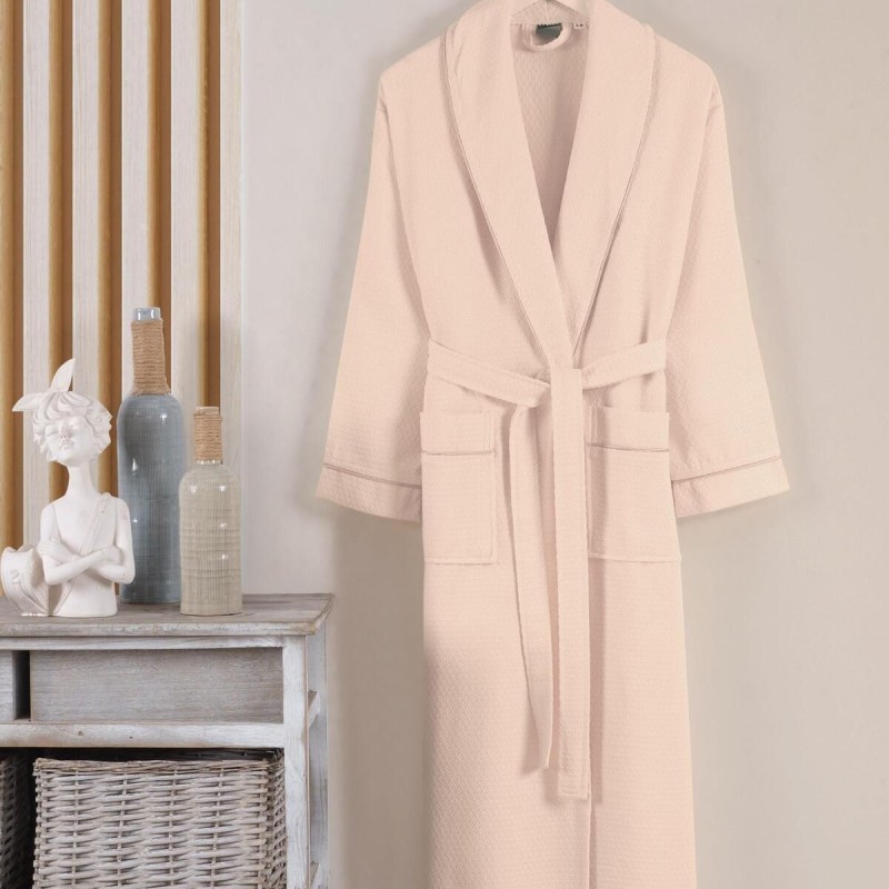 Varol Dama Serisi Şal Yaka Pike Bornoz Sabahlık