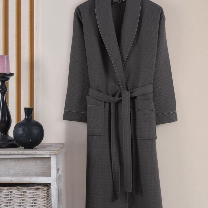 Varol Dama Serisi Şal Yaka Pike Bornoz Sabahlık