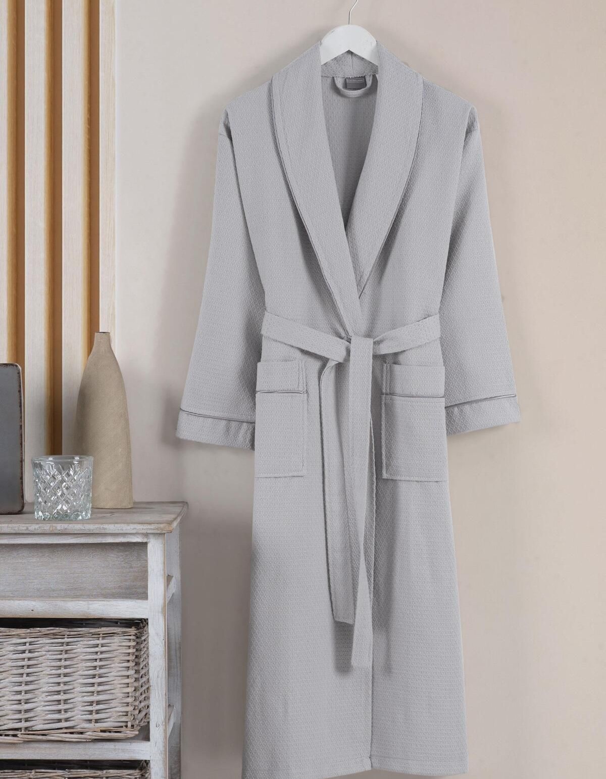 Varol Dama Serisi Şal Yaka Pike Bornoz Sabahlık