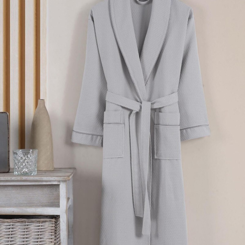 Varol Dama Serisi Şal Yaka Pike Bornoz Sabahlık