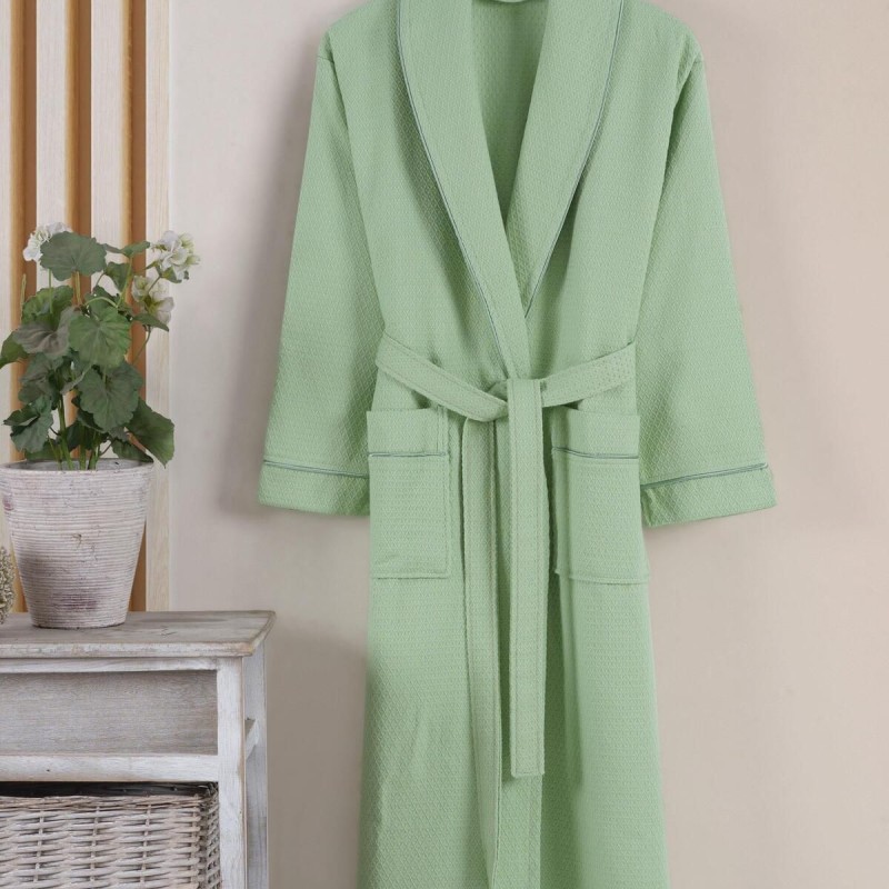 Varol Dama Serisi Şal Yaka Pike Bornoz Sabahlık