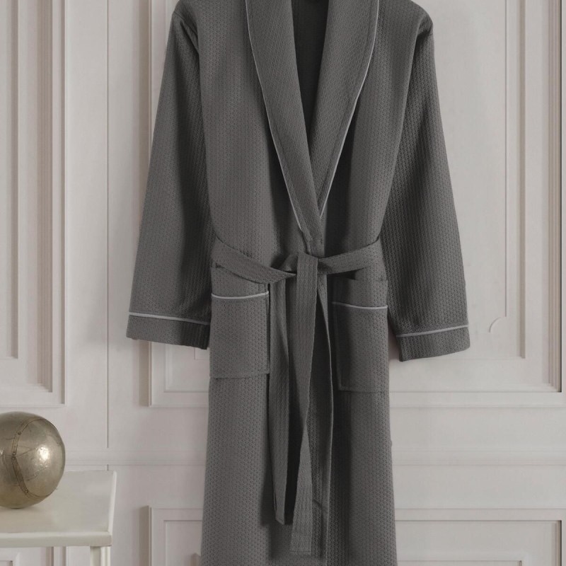 Varol Dama Serisi Şal Yaka Pike Bornoz Sabahlık