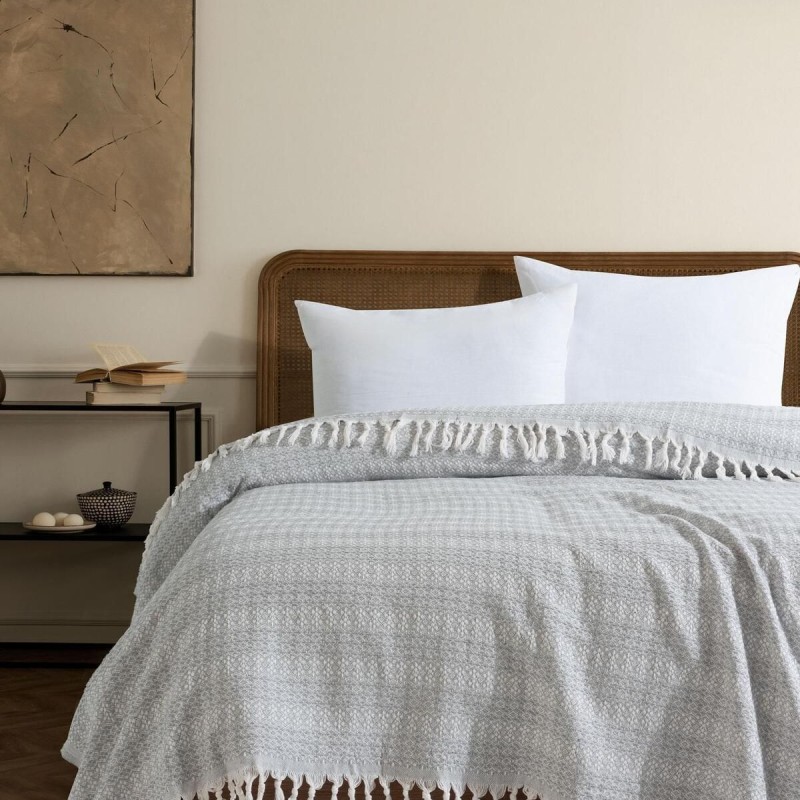 Varol Diamond Serisi Naturel Peştemal Pike Yatak Örtüsü %100 Pamuk