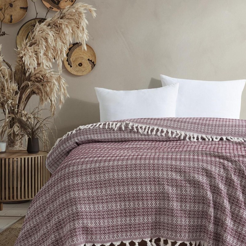 Varol Diamond Serisi Naturel Peştemal Pike Yatak Örtüsü %100 Pamuk