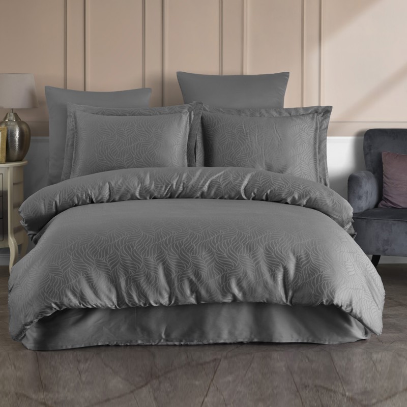 Varol (Family Size) Liyosel Jakar Nevresim Takımı - Lienzo Antrasit Varol (Family Size) Liyosel Jakar Nevresim Takımı - Lienzo Antrasit