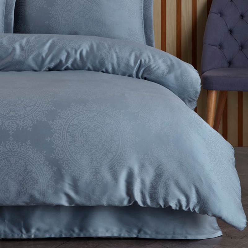 Varol (Family Size) Liyosel Jakar Nevresim Takımı - Nothingham İndigo