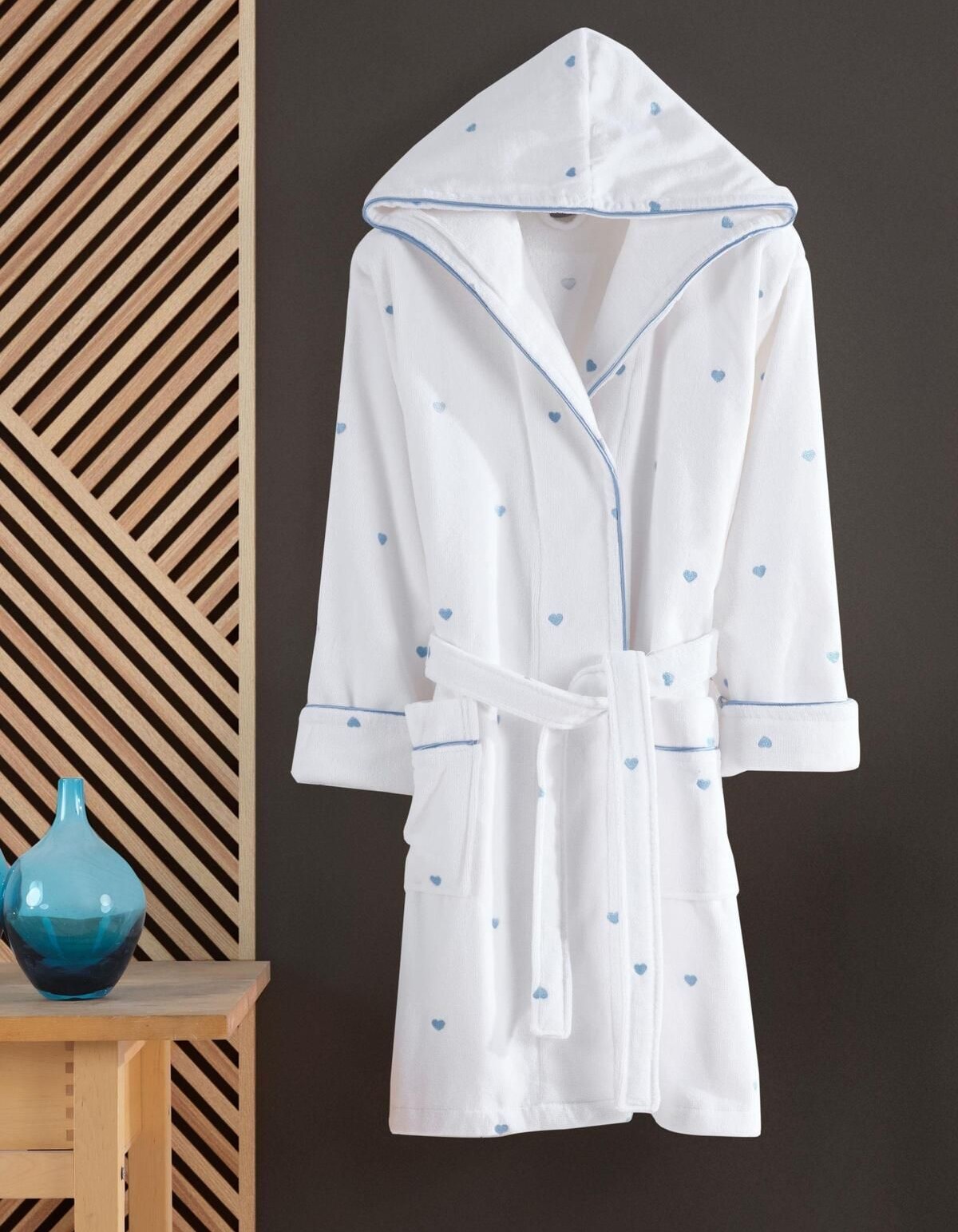 Varol Kalpli Nakışlı %100 Pamuk Love Serisi Bornoz