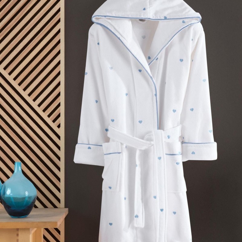 Varol Kalpli Nakışlı %100 Pamuk Love Serisi Bornoz